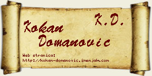 Kokan Domanović vizit kartica